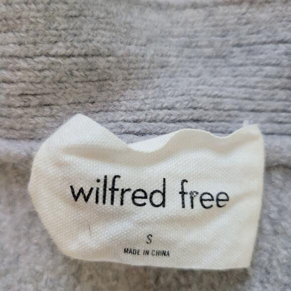 Wilfred	Size	S Aritzia Wool Ribbed Open Front Cardigan Grey Cozy Thick - Picture 7 of 8